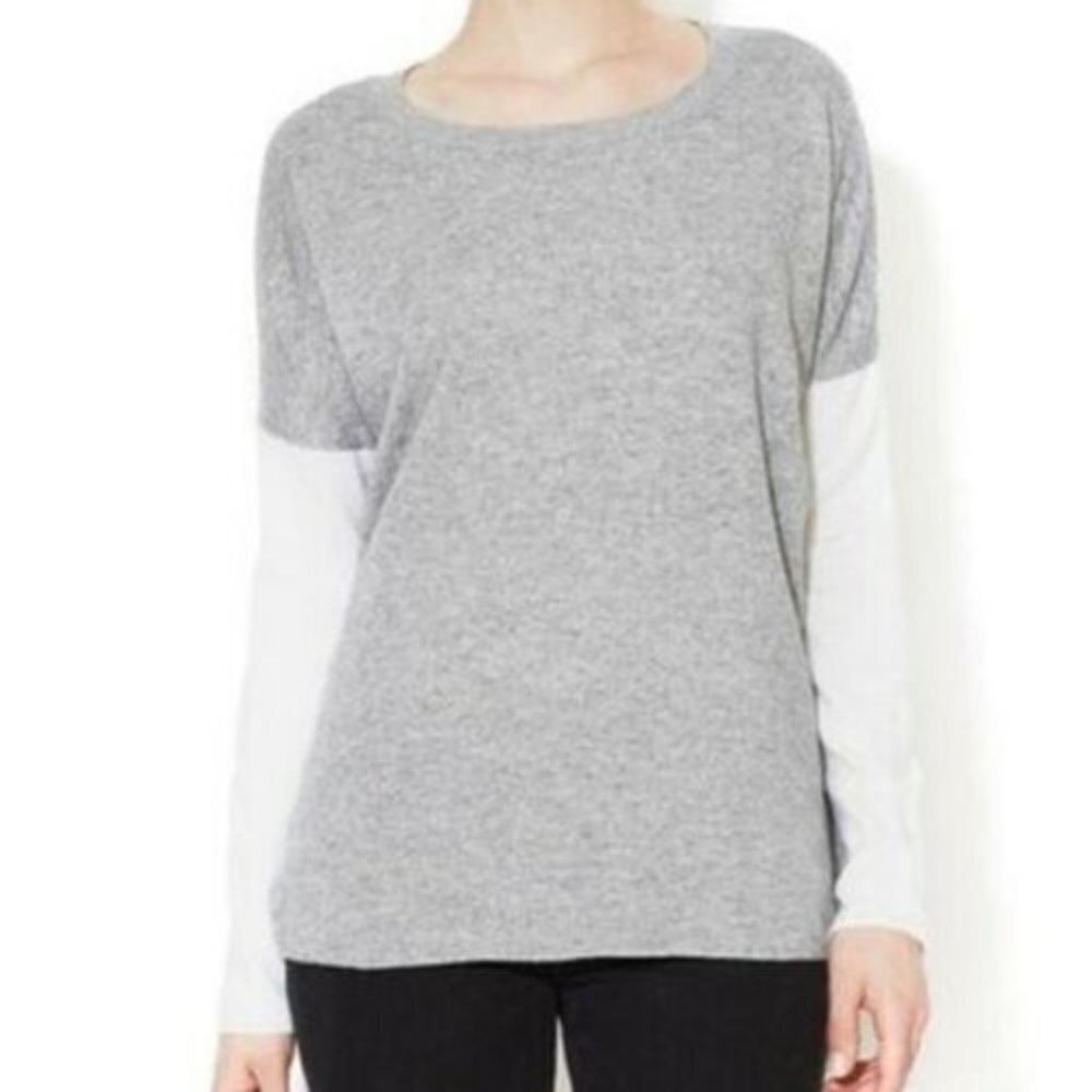 Vince Colorblock Sweater Gray Wool Cashmere Size XS